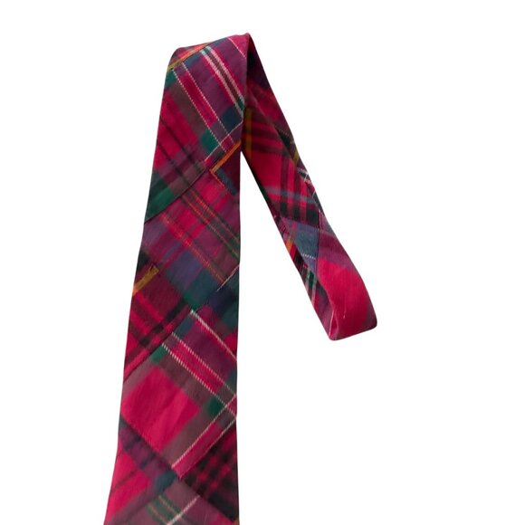 GAP Vintage Men's Red Holiday Plaid Neck Tie - Picture 3 of 7